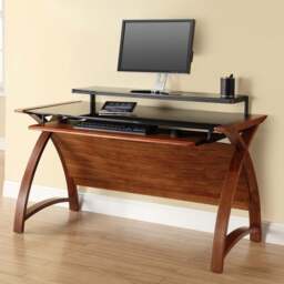 Helsinki Wide Desk with Monitor Shelf - thumbnail 1