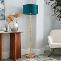 Ticking Stripe Velvet Drum Lamp Shade - thumbnail 3
