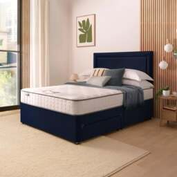 Silentnight Divan Bed With Malvern Velvet Headboard and 800 Pocket Sprung Mattress - thumbnail 1