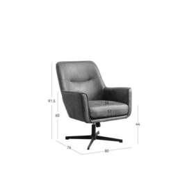 Image Furnishings Felicia Faux Leather Swivel Chair - thumbnail 4
