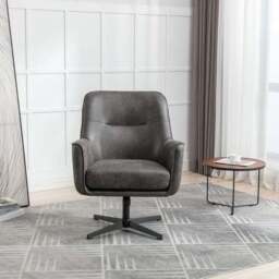 Image Furnishings Felicia Faux Leather Swivel Chair - thumbnail 2