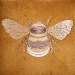 Embroidered Bee Square Cushion - thumbnail 2