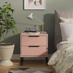 Harborne 2 Drawer Bedside Table - thumbnail 1