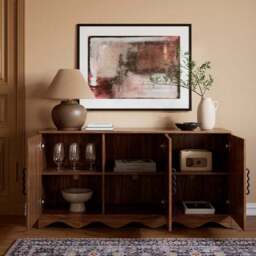 Jovie Wide Sideboard, Walnut Effect - thumbnail 2