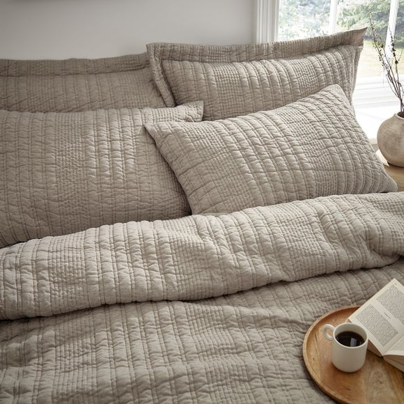 Pineapple Elephant Tamba Jersey Stripe Reversible Natural Oxford Pillowcase Pair - image 1
