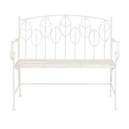 Rustic Leaf Metal Bench - thumbnail 5