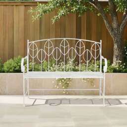 Rustic Leaf Metal Bench - thumbnail 1