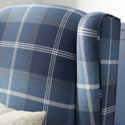 Oswald Grande Check Wingback Armchair - thumbnail 4