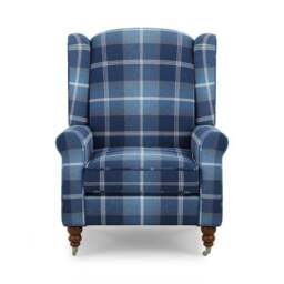 Oswald Grande Check Wingback Armchair - thumbnail 3