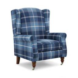 Oswald Grande Check Wingback Armchair - thumbnail 2