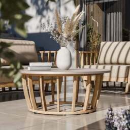 Lucca 5 Seater Wood Lounging Set With Coffee Table - thumbnail 6