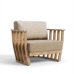 Lucca 5 Seater Wood Lounging Set With Coffee Table - thumbnail 2