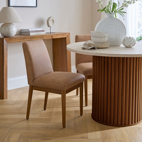 Cassie Set of 2 Dining Chairs, Faux Leather - image 1