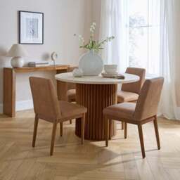 Cassie Set of 2 Dining Chairs, Faux Leather - thumbnail 2