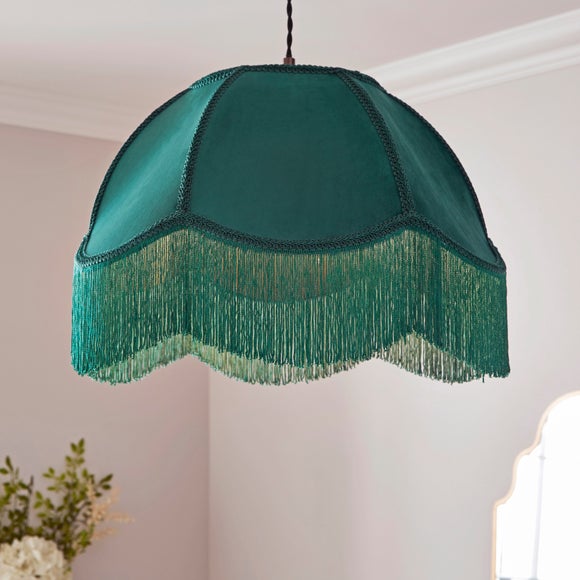 Carmona Fringed Velvet Lamp Shade - image 1