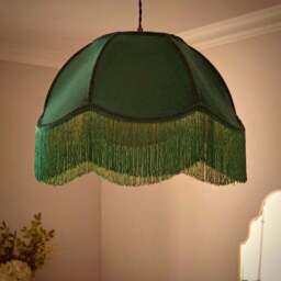 Carmona Fringed Velvet Lamp Shade - thumbnail 2