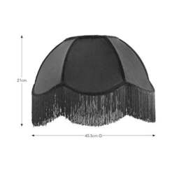 Carmona Fringed Velvet Lamp Shade - thumbnail 4
