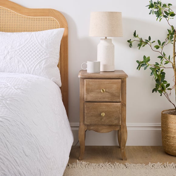 Giselle 2 Drawer Bedside Table, Mango Wood - image 1