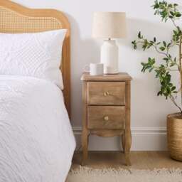 Giselle 2 Drawer Bedside Table, Mango Wood - thumbnail 1