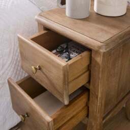 Giselle 2 Drawer Bedside Table, Mango Wood - thumbnail 3