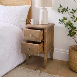 Giselle 2 Drawer Bedside Table, Mango Wood - thumbnail 2
