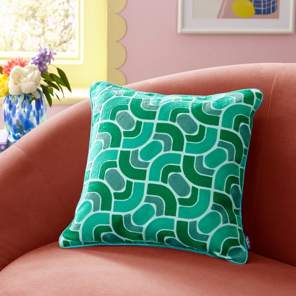 Sophie Robinson Wave Stitch Crewel Square Cushion - image 1