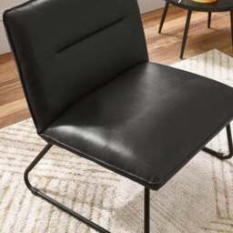 Saxon Faux Leather Lounge Chair - thumbnail 2