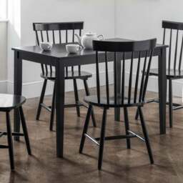 Hudson 4 Seater Rectangular Dining Table, Black - thumbnail 2