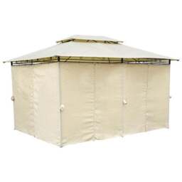 3m x 4m Steel Art Gazebo with Side Curtains - thumbnail 2