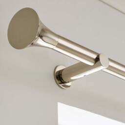 Flush Trumpet Fixed Metal Curtain Pole with Rings - thumbnail 3