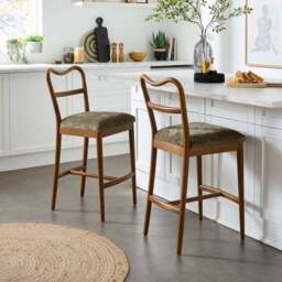 Betsie Counter Height Barstool, Olive Chenille - thumbnail 2