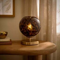 Kira Tortoiseshell Touch Table Lamp - thumbnail 2
