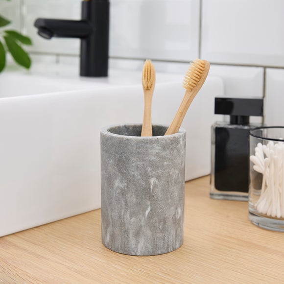 Grey Marble Effect Resin Toothbrush Holder - image 1