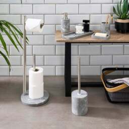 Grey Marble Effect Resin Toothbrush Holder - thumbnail 3