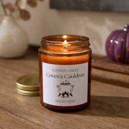 Coven's Cauldron Spiced Apple & Cinnamon Jar Candle - thumbnail 1