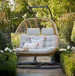 Singapore Rattan Double Egg Chair - thumbnail 2