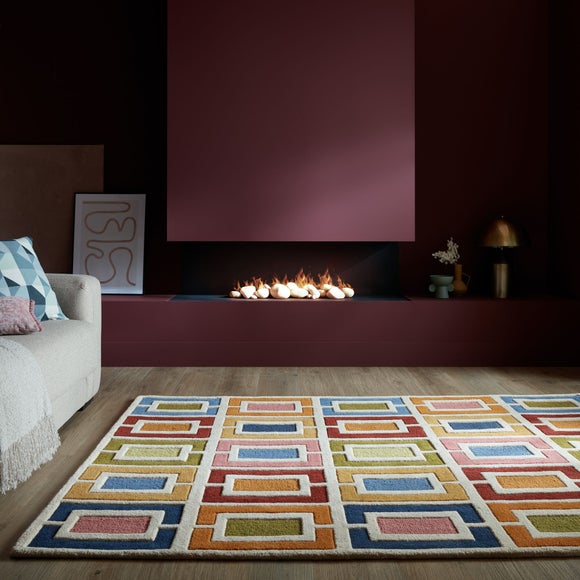 Retro Blocks Carved Wool Rug - image 1