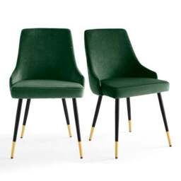 Ariana Set of 2 Dining Chairs, Velvet - thumbnail 5