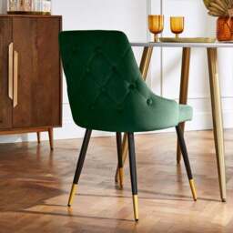 Ariana Set of 2 Dining Chairs, Velvet - thumbnail 2