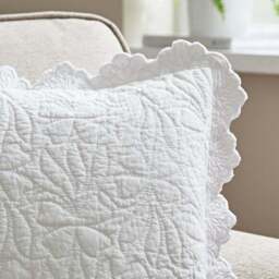 Quilted Embroidered Cotton Cushion Cover - thumbnail 2