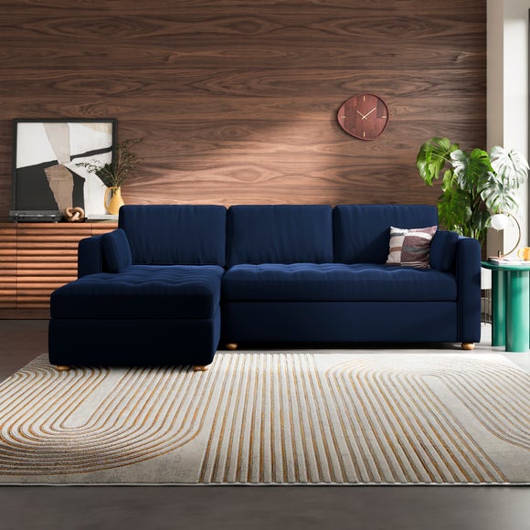 Zoe II Velvet Corner Chaise Sofa - image 1