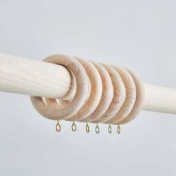 Pack of 6 Ashwood Curtain Rings - thumbnail 2