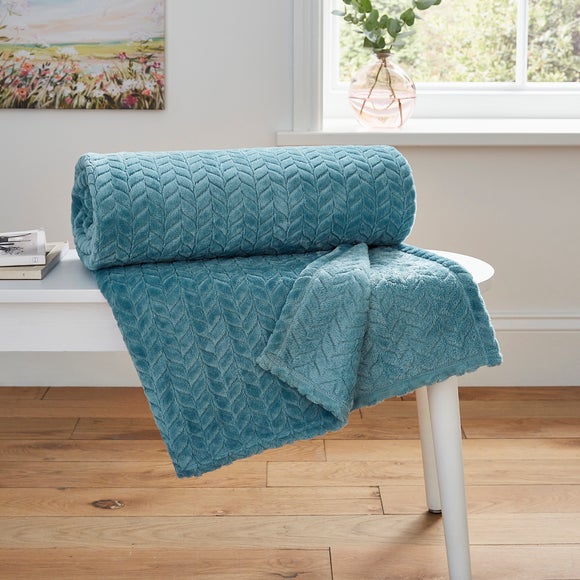 Amelia Recycled Throw Blanket, 200cm x 200cm by Dunelm