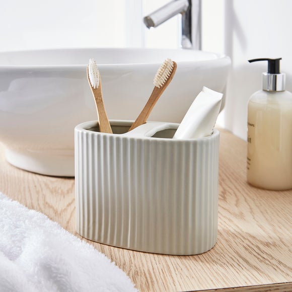Ceramic Ribbed Electric Toothbrush Holder - image 1