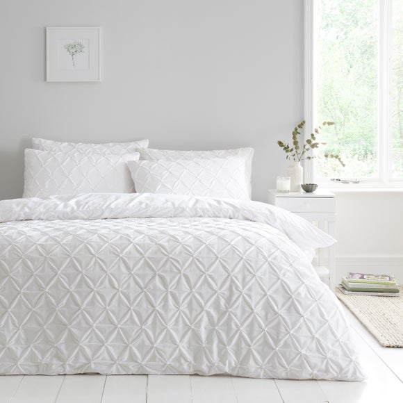 Aster Pintuck 100% Cotton Duvet Cover & Pillowcase Set - image 1