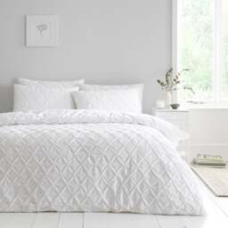 Aster Pintuck 100% Cotton Duvet Cover & Pillowcase Set - thumbnail 1