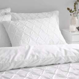 Aster Pintuck 100% Cotton Duvet Cover & Pillowcase Set - thumbnail 2