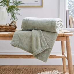 Leila Leaf Fleece Throw Blanket - thumbnail 1