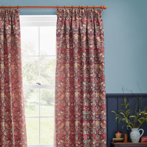 Morris & Co. Strawberry Thief Jacquard Pencil Pleat Curtains - image 1