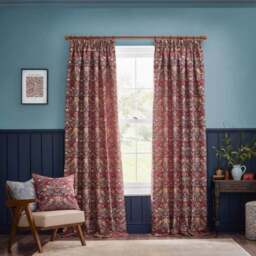 Morris & Co. Strawberry Thief Jacquard Pencil Pleat Curtains - thumbnail 2